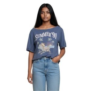 Hollister Navy Summer Graphic Tee